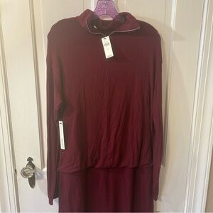 NWT $160 ANTHROPOLOGIE by Bailey 44 Greta Tutleneck Dress in Plum Size L.